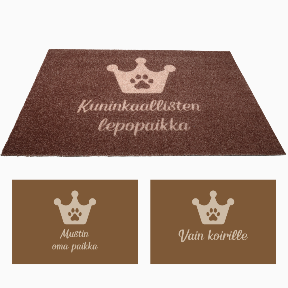 Lemmikin oma matto kruunu-kuviolla, personoitava
