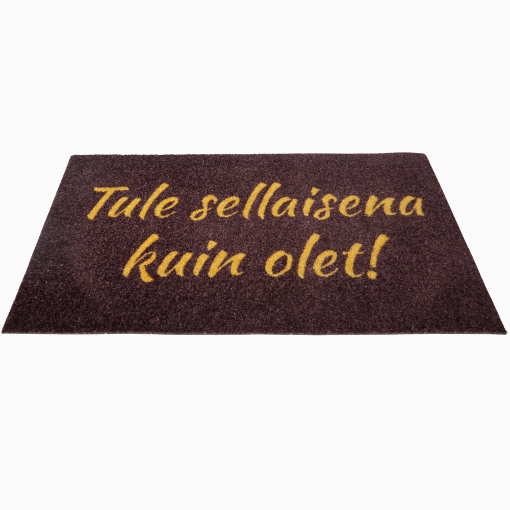 Personoitava yksivärinen kynnysmatto omalla tekstillä