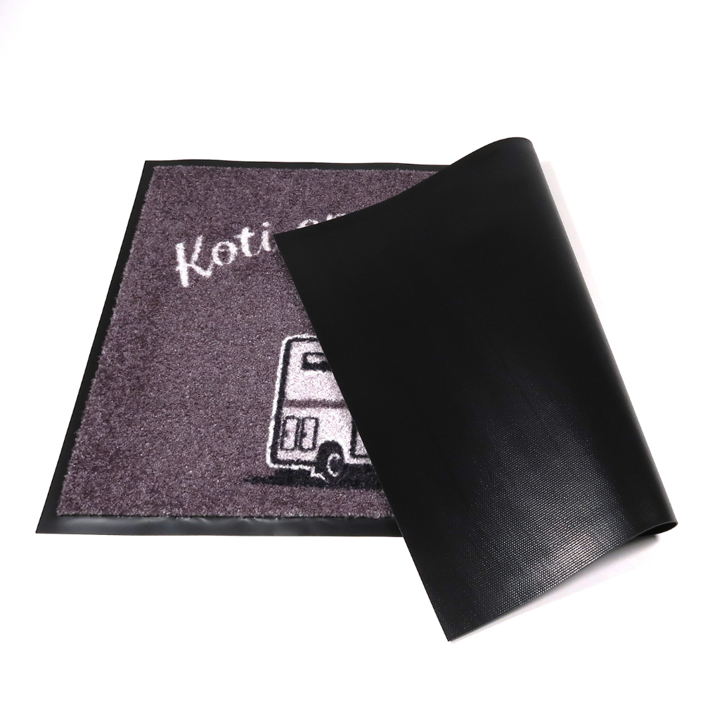 Kynnysmatto asuntoautoon 60x40cm - "Koti on siellä missä auto"