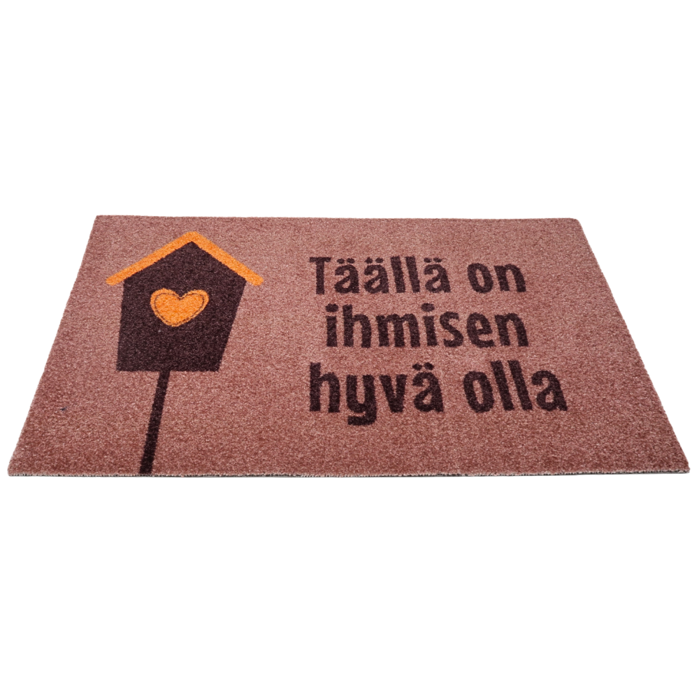 Mökkimatto - Linnunpönttö ja sydän 75×45 cm