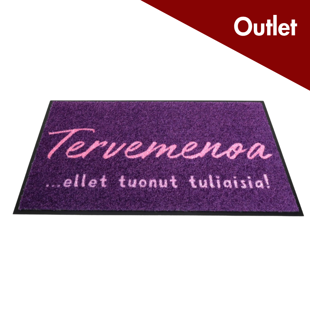 Violetti kynnysmatto - "Tervemenoa... ellet tuonut tuliaisia!" / Outlet