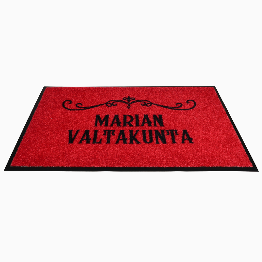 Personoitava koristekuvioinen kynnysmatto omalla tekstillä