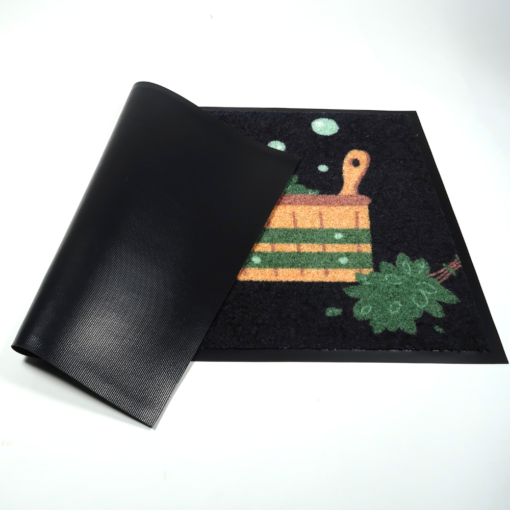 Saunan kynnysmatto, musta - Jätä huoles ulos