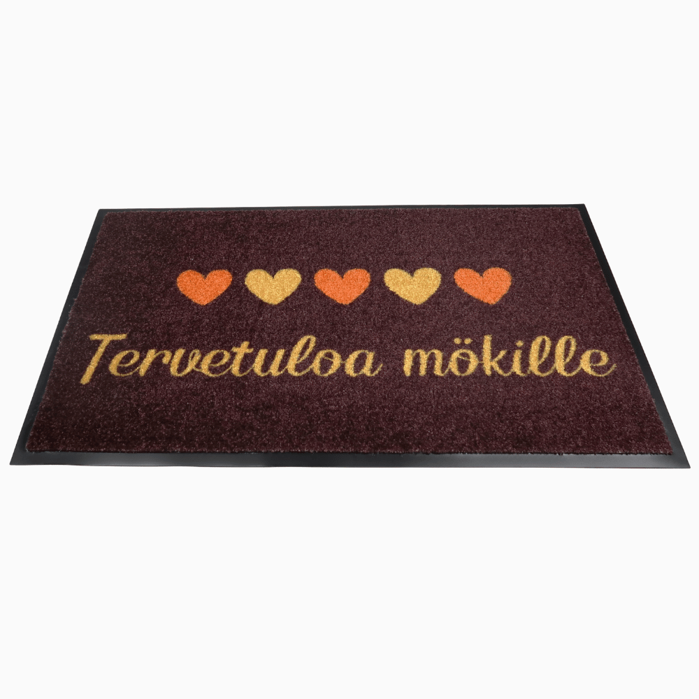 Harmaa tai ruskea matto mökille - "Tervetuloa mökille"