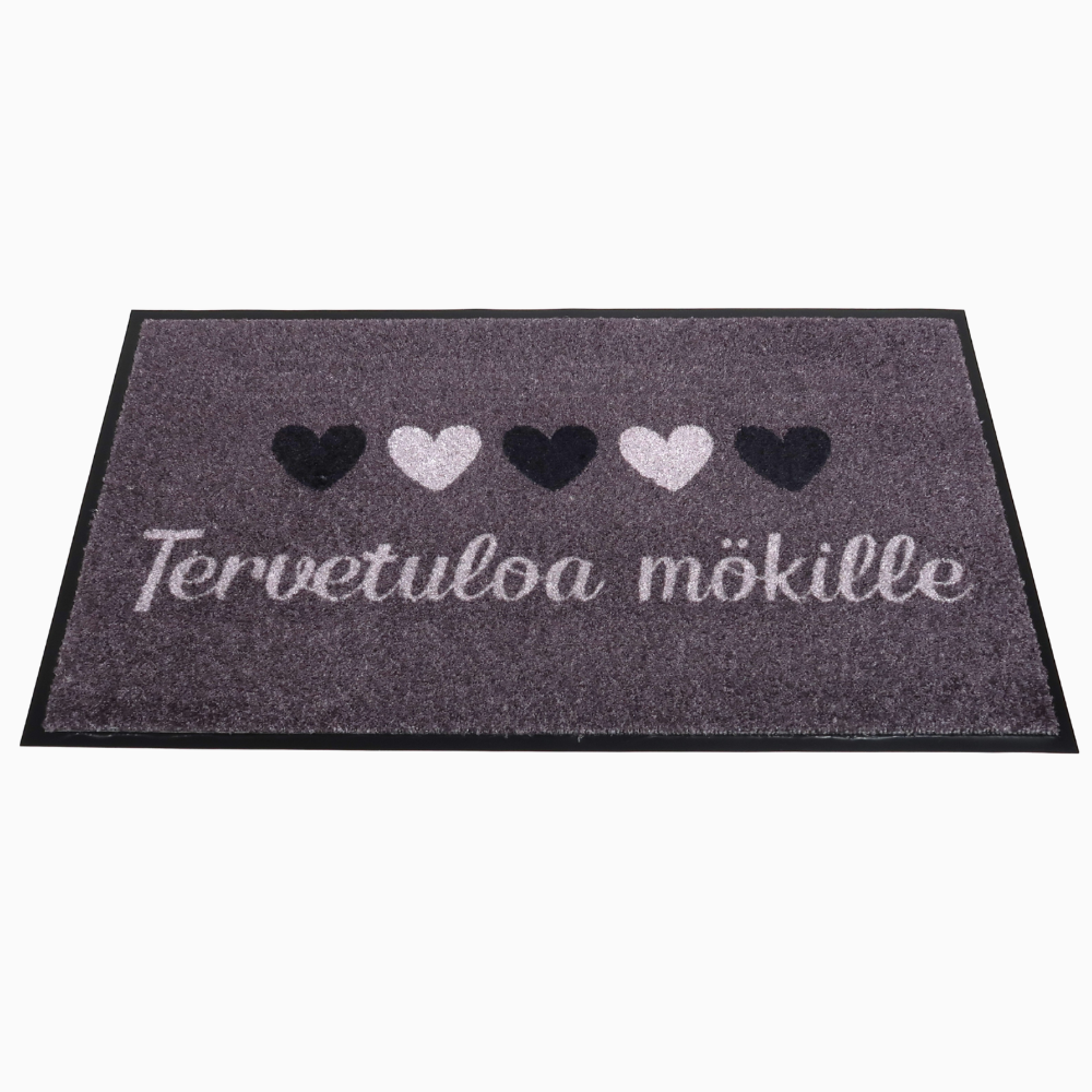 Harmaa matto mökille - "Tervetuloa mökille"