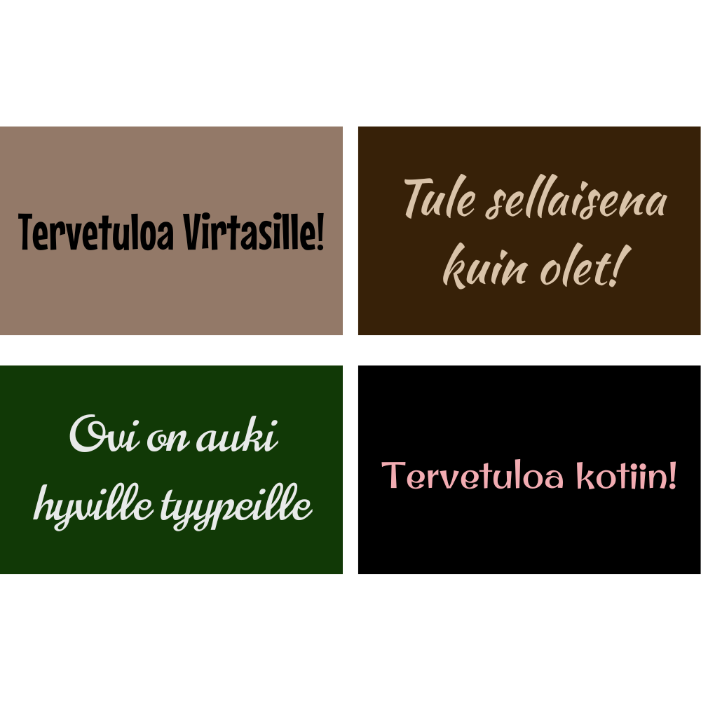 Personoitava yksivärinen kynnysmatto omalla tekstillä