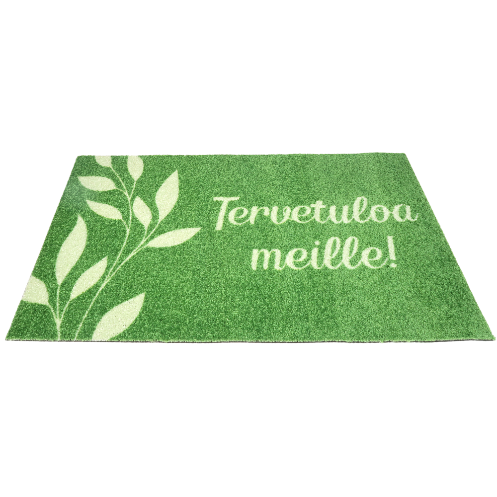 Personoitava kynnysmatto omalla tekstillä - Lehtikuvioitu