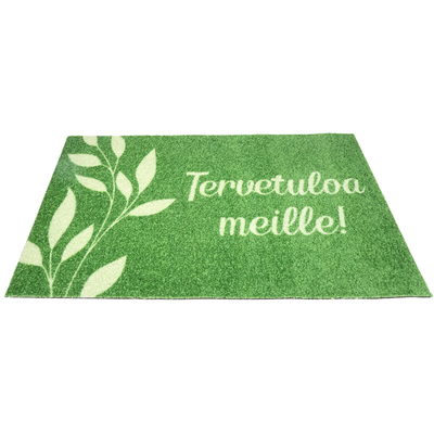 Personoitava kynnysmatto omalla tekstillä - Lehtikuvioitu