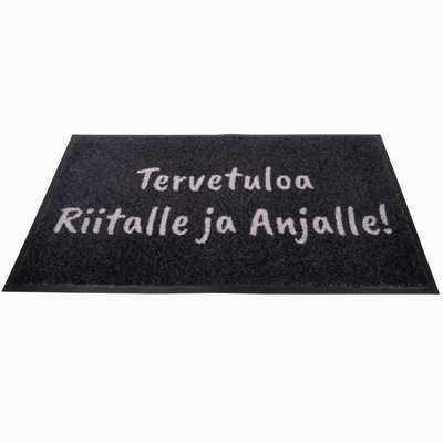Personoitava yksivärinen kynnysmatto omalla tekstillä