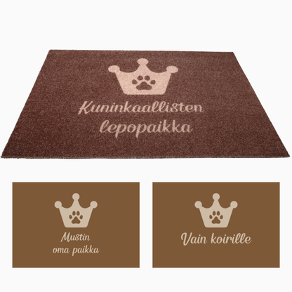 Lemmikin oma matto kruunu-kuviolla, personoitava