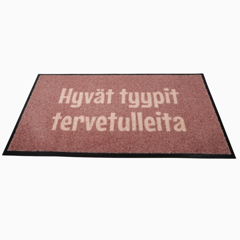 Personoitava yksivärinen kynnysmatto omalla tekstillä