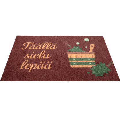 Personoitava saunan kynnysmatto - musta tai ruskea