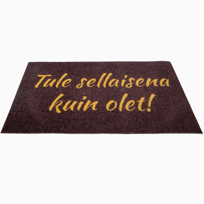 Personoitava yksivärinen kynnysmatto omalla tekstillä