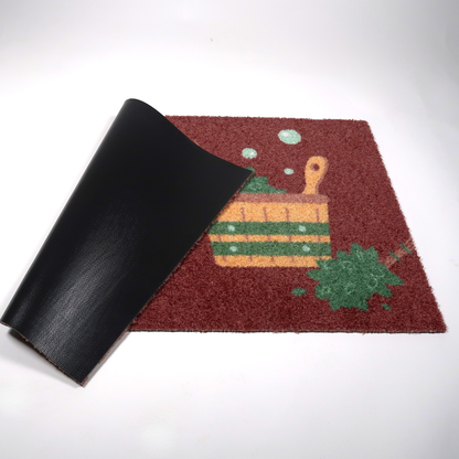 Saunan kynnysmatto, ruskea - Täällä sielu lepää