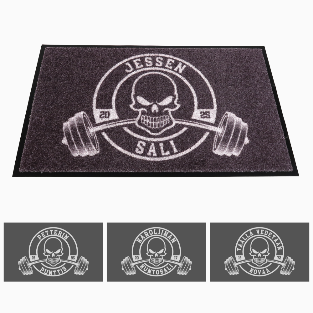 Personoitava matto kuntosalille omalla tekstillä