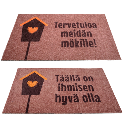 Mökkimatto - Linnunpönttö ja sydän 75×45 cm
