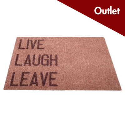 Beige ovimatto - "Live, laugh, leave" / Outlet