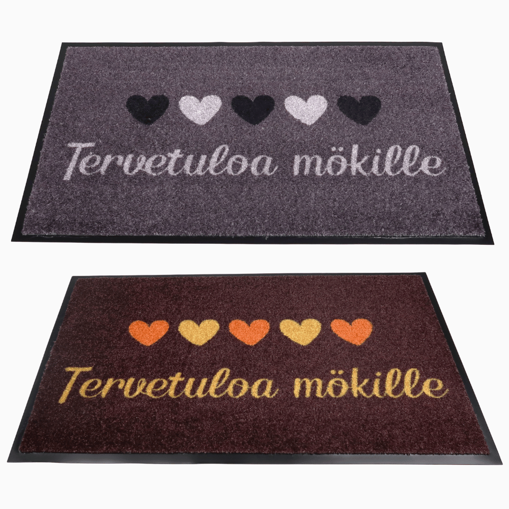 Harmaa tai ruskea matto mökille - "Tervetuloa mökille"