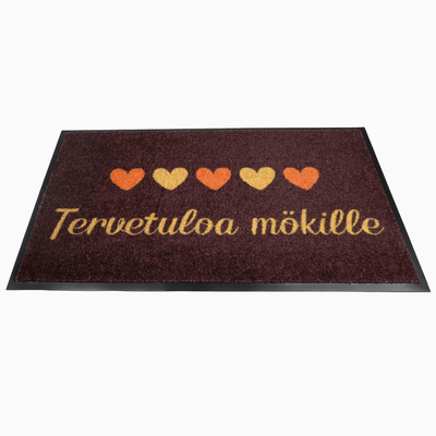 Harmaa tai ruskea matto mökille - "Tervetuloa mökille"