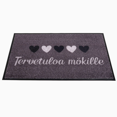 Harmaa matto mökille - "Tervetuloa mökille"