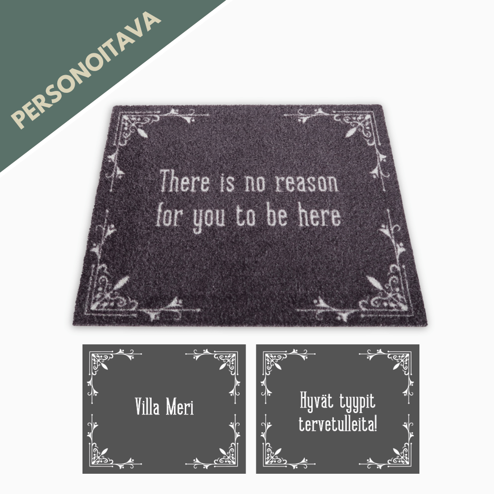 Personoitava koristeellinen ovimatto omalla tekstillä